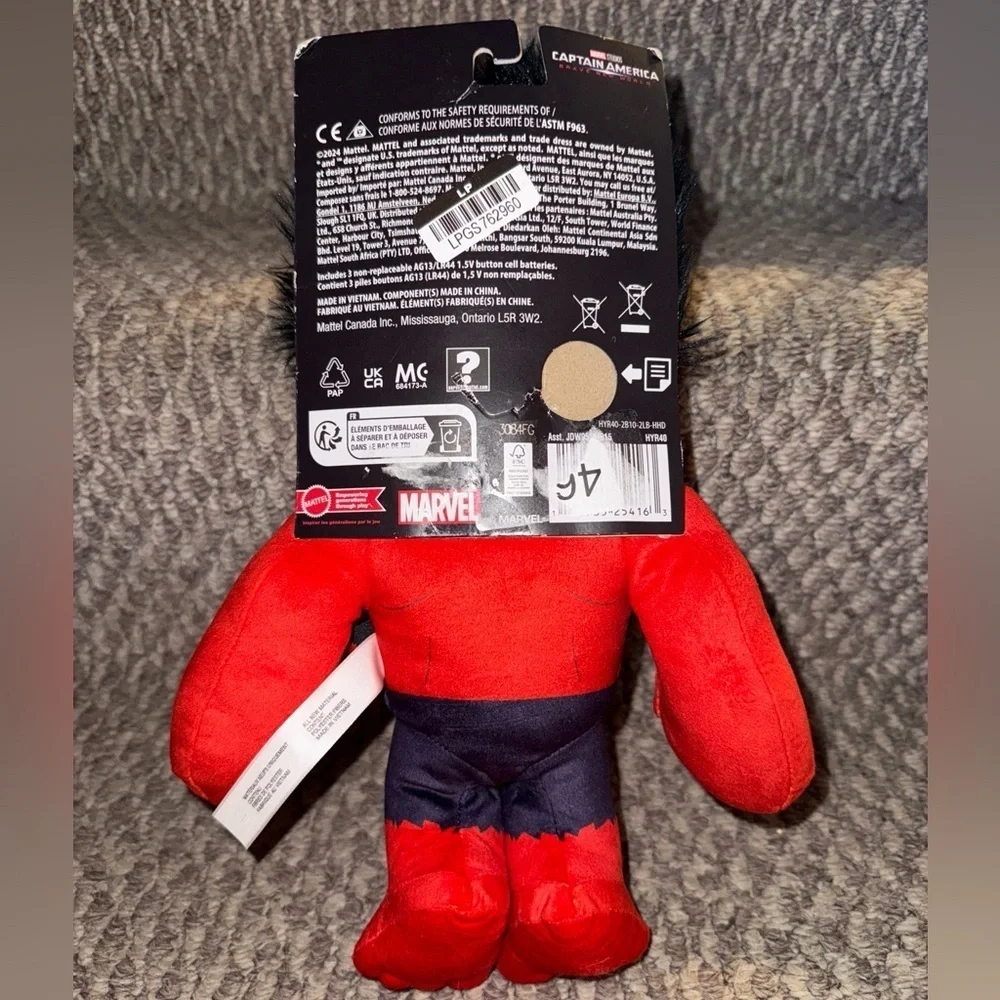 Marvel Plush Talkers 11.75” Red Hulk Captain America Brave New World Plush Doll